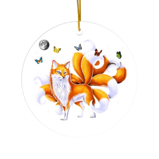 Japanese Kitsune Fox Ceramic Ornaments