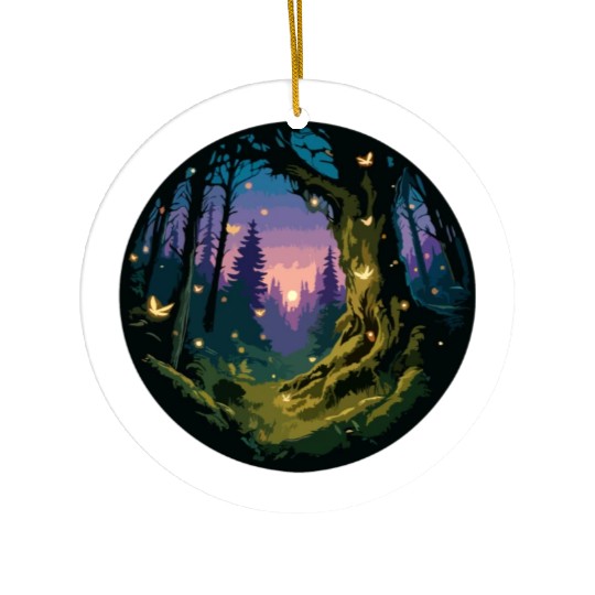 Enchanted Forest: Mystical Twilight Ceramic Ornaments
