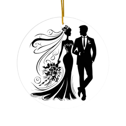 Bride Groom Ceramic Ornaments