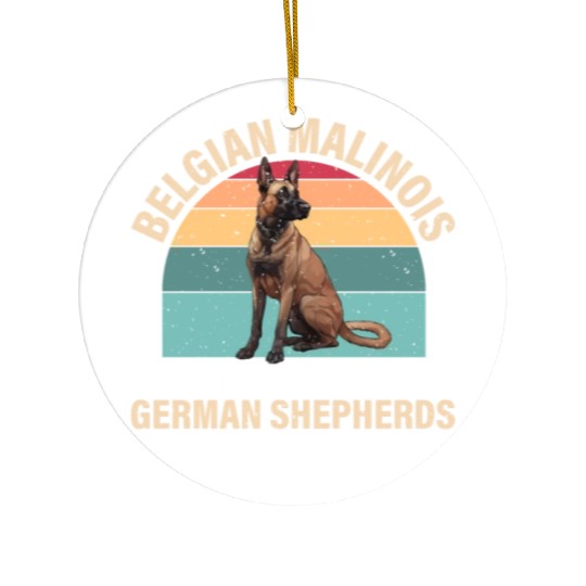 BELGIAN MALINOIS GERMAN SHEPHERDS NEED HEROS TOO Ceramic Ornaments