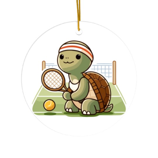 Game Set Match: Turtle Tennis Pro Ceramic Ornaments