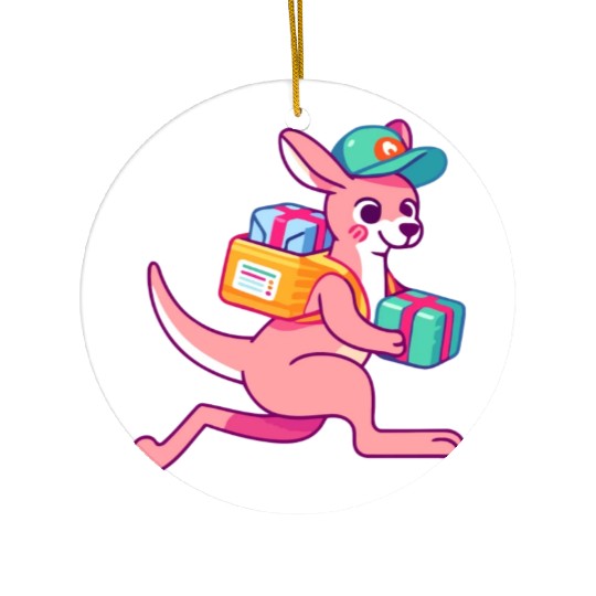 Speedy Delivery: Kangaroo Courier Ceramic Ornaments