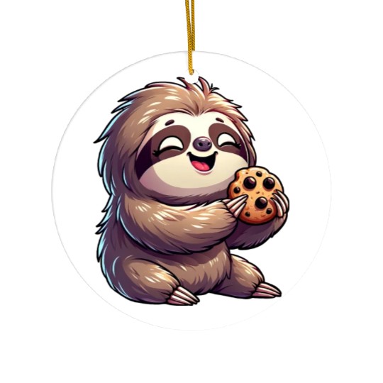 Sloth Sweet Cookie Biscuit Delight Ceramic Ornaments