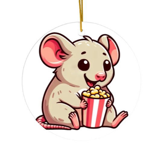 Mouse Rat Cinema Night Popcorn Movie Ceramic Ornaments