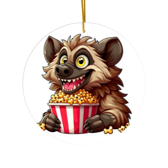 Hyena Predator Popcorn Cinema Night Ceramic Ornaments