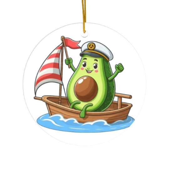 Cool sailing dinghy avocado summer motif Ceramic Ornaments