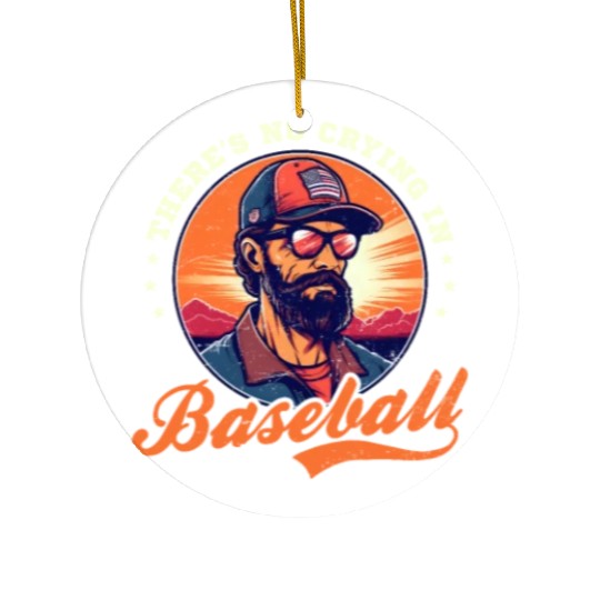 4th Of July Baseball Coach No Crying In Baseball Ceramic Ornaments