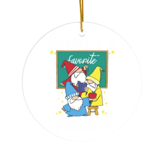 Christmas Elfs Gnomes Santas Teacher Ceramic Ornaments