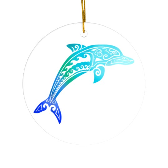 Jumping Dolphin Tribal Ceramic Ornaments