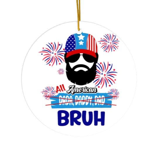 Mens Novelty fun U.S. for All American Dada Daddy Ceramic Ornaments