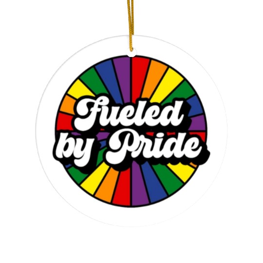 Fueled by Pride Rainbow Ceramic Ornaments