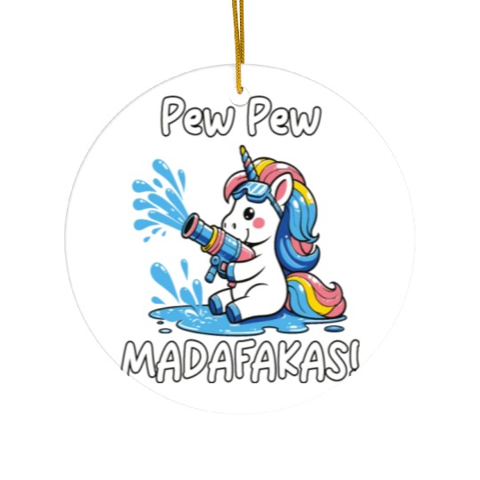 Funny | Hilarious Gift Idea | Pew Pew Madafakas Ceramic Ornaments
