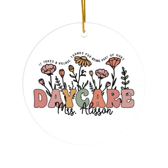 Wildflower Teacher Name Ceramic Ornaments