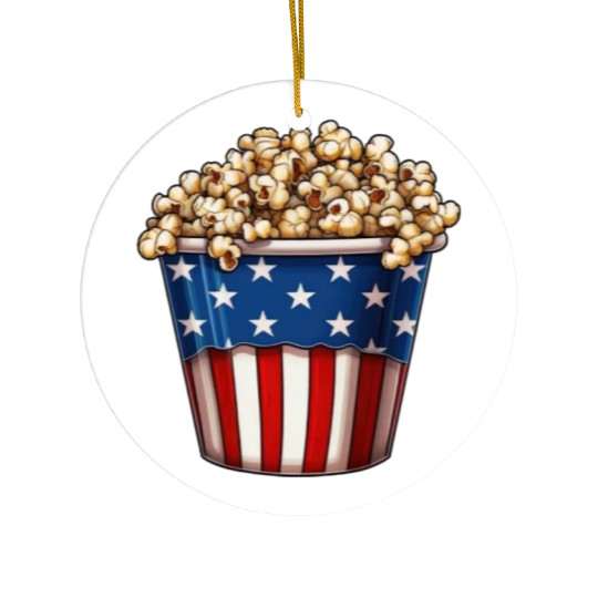 4th Of July. popcorn Ceramic Ornaments