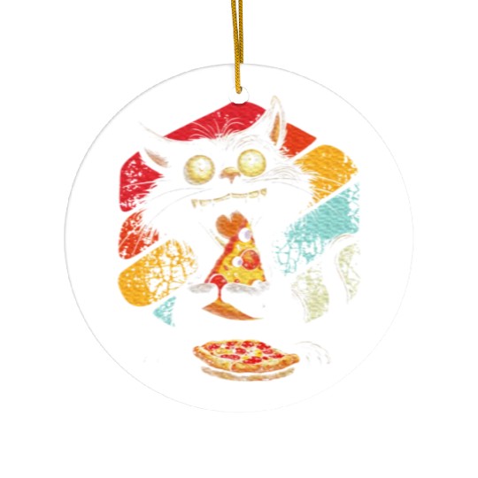 Kitty And Pepperoni Pizza Cat Lover Pet Owner Ceramic Ornaments