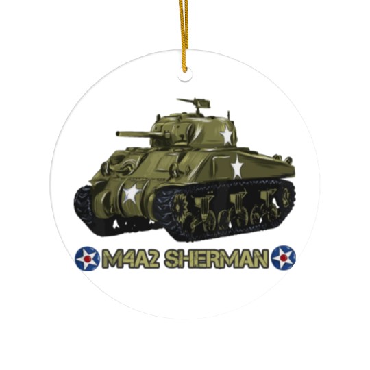 World War 2 American Tank M4A2 Sherman memorabilia Ceramic Ornaments