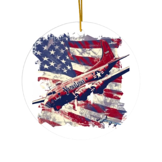 yankee, lady, world war 2 Ceramic Ornaments