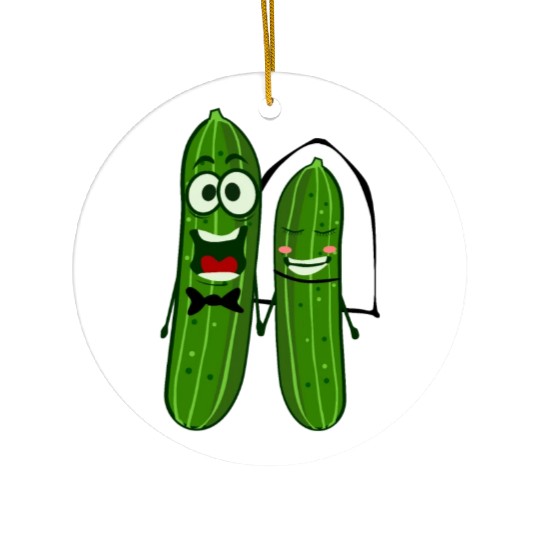 Cucumber Bride Groom Wedding Ceramic Ornaments