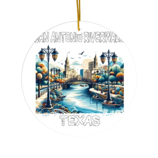 San Antonio Riverwalk Ceramic Ornaments