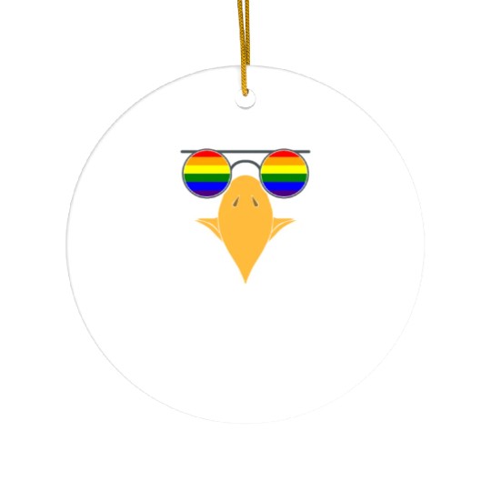 LGBTQ BALD EAGLE PRIDE DESIGN Ceramic Ornaments