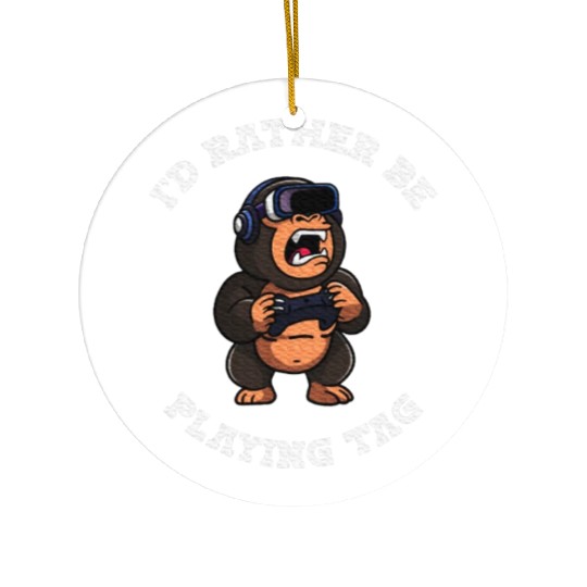 Gorilla Monkey I'd Rather Be Playing VR Gorilla Ceramic Ornaments