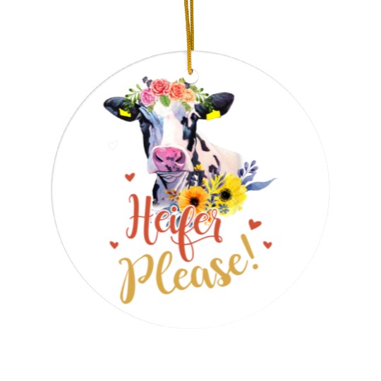 Salty A Heifer Please Funny Farmer Cow Lovers Ceramic Ornaments