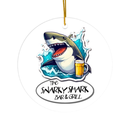The Snarky Shark Bar & Grill Ceramic Ornaments