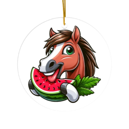 Horses Horse Lover Farmer Melon Summer Ceramic Ornaments