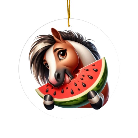 Horses Horse Lover Farmer Melon Summer Ceramic Ornaments