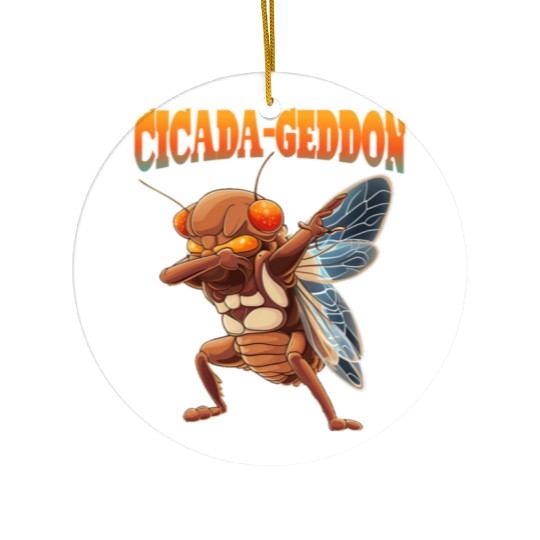 Funny Dabbing Cicada 2024 Dab Ceramic Ornaments