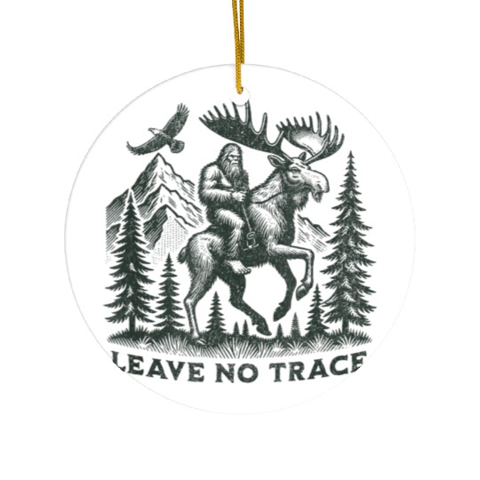 Leave Bigfoot Hiking Camping Ceramic Ornaments