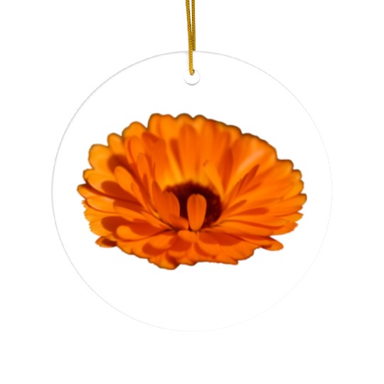 orange flower marigold Ceramic Ornaments
