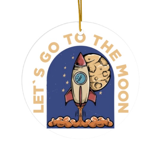 lets go to the moon Classic Ceramic Ornaments