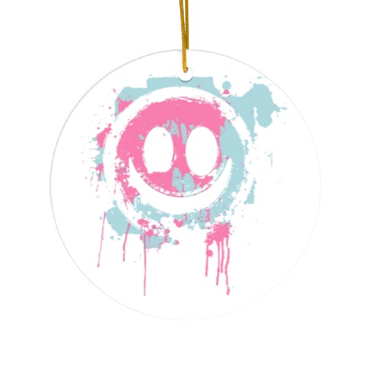 Graffiti Smiley Face - Urban Street Art Ceramic Ornaments