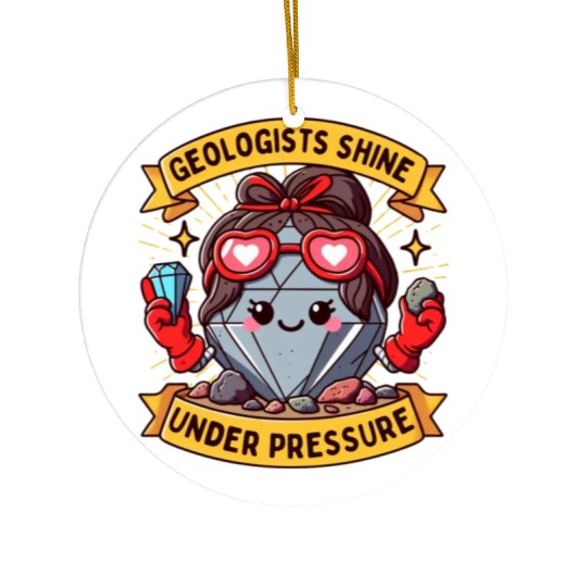 Rock-Solid Resilience: Geologists Under Pressure Ceramic Ornaments