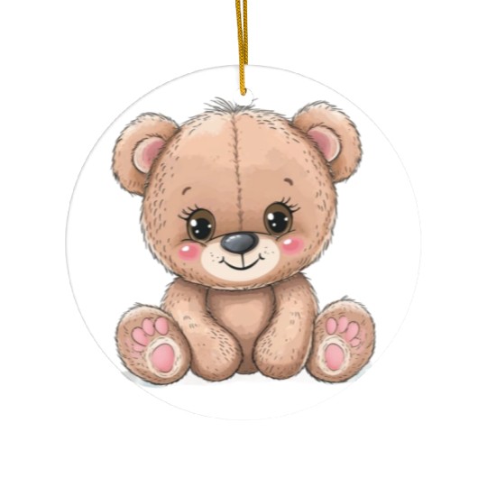Cute Kawaii Teddy Bear Clipart, Cute Teddy Bear Ceramic Ornaments