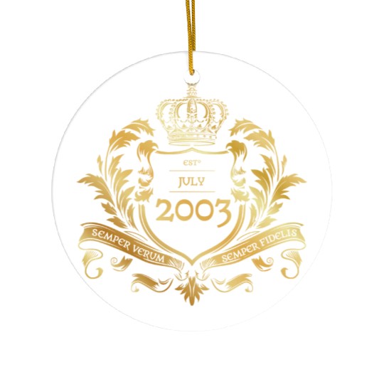 21st birthday "Semper Verum - Established 07/2003 Ceramic Ornaments