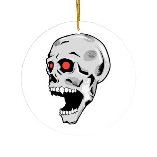 the silver skull looks up Ceramic Ornaments