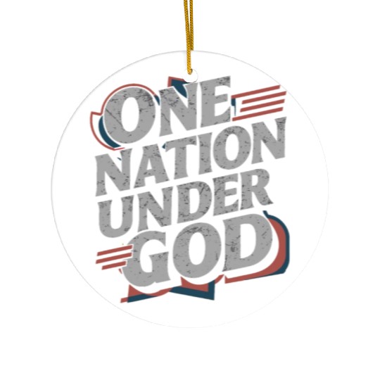 One Nation Under God Christian Pride Retro US Flag Ceramic Ornaments
