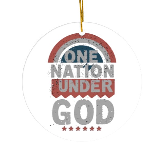 One Nation Under God Christian Pride Retro US Flag Ceramic Ornaments