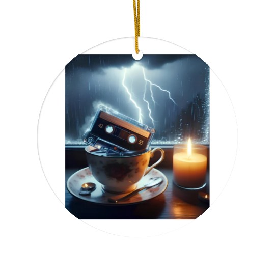 A Teacup in a Storm Ceramic Ornaments