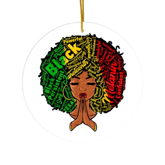 Juneteenth Melanin Natural Clothes Ceramic Ornaments