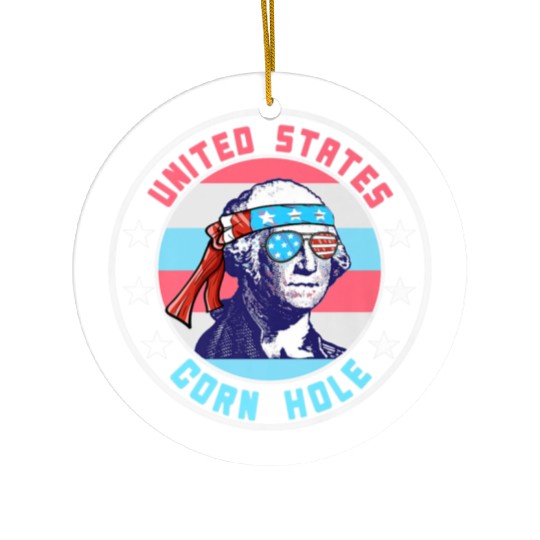 July Cornhole Apparel Clothing Premium Ceramic Ornaments