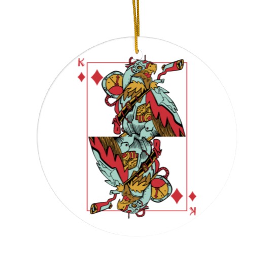 Eagle Steampunk Card Game King of Diamonds Poker Ceramic Ornaments
