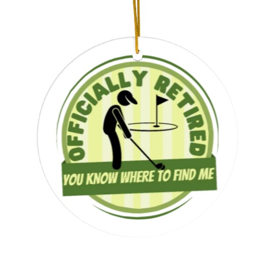 Golfing Officially Retired Funny Retirement Golf Ceramic Ornaments
