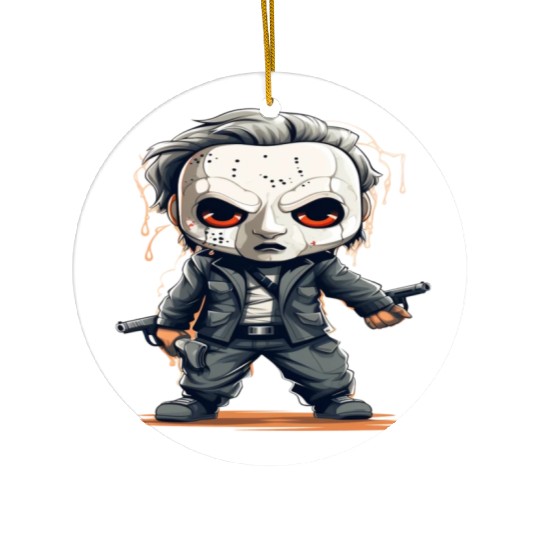 Chibi Horror Icon - Cute yet Deadly Masked Charact Ceramic Ornaments