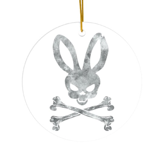 Funny Easter Bunny Crossbones Ceramic Ornaments