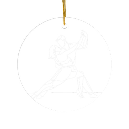 Elegant Tango Line Art – Dance with Grace Ceramic Ornaments