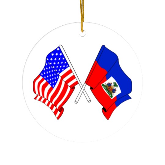 USA flag USA, Haiti flag Ceramic Ornaments
