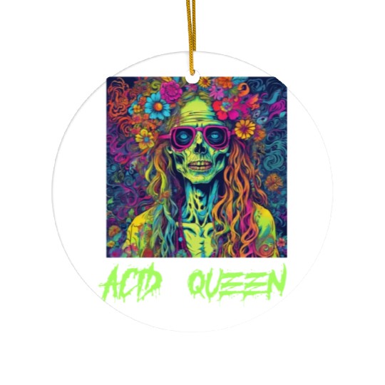 Zombie Acid Queen of the Apocalypse Ceramic Ornaments
